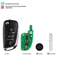 Télécommande universelle sans fil XNDS00EN à 3 boutons en plastique et métal, garantie 12 mois pour voitures de type DS, compatible avec les clés VVDI2/VVDI