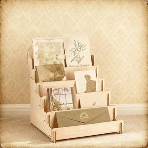 5-storey Wooden Greeting Card Display <strong>Rack</strong> Sticker Storage <strong>Rack</strong>, Magazine Storage Classification, <strong>Record</strong> Storage - Product Image 5