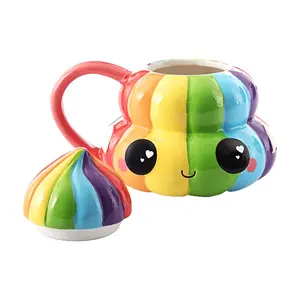 Custom nordic fun poop swirl cups personalised for cute handmade gifts ceramic multi color novelty 3D coffee mugs