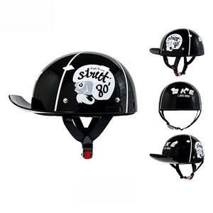 Casque vintage demi-casque style casquette de baseball, casque <span class=keywords><strong>gourde</strong></span> <span class=keywords><strong>pour</strong></span> <span class=keywords><strong>moto</strong></span>, scooter ABS, casque d'été <span class=keywords><strong>pour</strong></span> scooter électrique, équipement de motard - Product Image 6