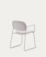 Chaise de salle à manger moderne avec base en forme de traîneau de couleur assortie, dossier flottant, design empilable pour la maison, l'hôtel, le café/restaurant
