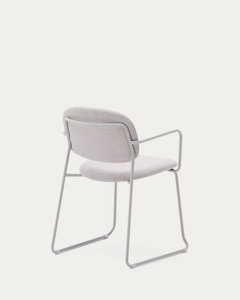 Manufacturer Direct Comfortable Chenille Upholstered <b>Armchair</b> Colorful <b>Dining</b> Chair with Sturdy Iron Frame Detachable Features - Product Image 4