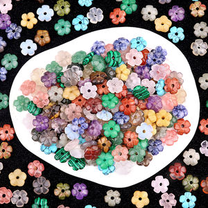 للبيع بالجملة حبات متعددة الألوان 10 الخرز على شكل زهرة الكريستال الطبيعية المدمجة والرائعة الخرز على شكل ثقب جانبي الخرز مجوهرات ديي - Product Image 6