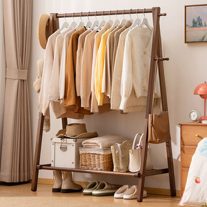 Simple floor-standing <b>clothes</b> <b>rack</b>, foldable <b>clothes</b> <b>rack</b> for home use, suitable for bedroom, minimalist storage. - Product Image 1