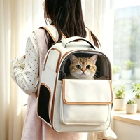 Bolsa de Transporte para Mascotas Resistente al Agua con Múltiples Ventanas de Malla, Mochila de Viaje Portátil para Gatos, para Paseos Diarios al Aire Libre