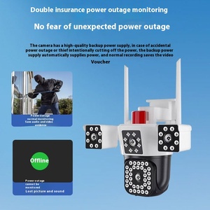 Ba mắt HD <span class=keywords><strong>Camera</strong></span> giám sát không thấm nước với tầm nhìn ban đêm hai chiều nói chuyện Wifi điện thoại di động điều khiển từ xa Súng bóng thiết kế - Product Image 4