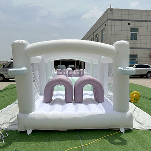 Pastel trẻ em trắng Khóa học trở ngại nhà bị trả lại mềm chơi ngoài trời <span class=keywords><strong>Toddler</strong></span> <span class=keywords><strong>Inflatable</strong></span> khóa học trở ngại <span class=keywords><strong>bouncy</strong></span> lâu đài với Slide - Product Image 4