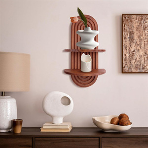 Wooden <b>Wall</b> <b>Shelf</b> 2 Tier Minimalist Design Storage For Bathroom <b>Floating</b> <b>Shelf</b> - Product Image 3