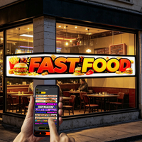 Letrero Publicitario Inteligente Programable de Dos Filas Extra Grandes, Pantalla LED Flexible para Fachada de Tienda y Vidrio