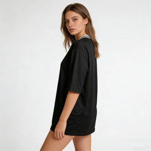 Maillot de sport décontracté <span class=keywords><strong>pour</strong></span> <span class=keywords><strong>femme</strong></span>, collection 2026, col en V, manches courtes, respirant, anti-UV, imprimé, maille tricotée, écologique, personnalisable - Product Image 2