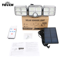 Lampe Solaire d'Extérieur à Tête Triple, Projecteur LED avec Détecteur de Mouvement et Télécommande, Lumière LED Solaire, Vente en Gros Usine