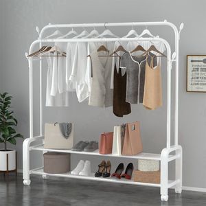 <span class=keywords><strong>Appendiabiti</strong></span> durevole con 4 ganci <span class=keywords><strong>appendiabiti</strong></span> vendita di fabbrica 2 file Pole Hanging Free Stand Shelf - Product Image 1