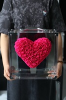 Rose éternelle rose Love Forever, romantique, pour la Saint-Valentin, avec inscription personnalisée, fleurs réelles préservées, cadeaux de la Saint-Valentin faits à la main
