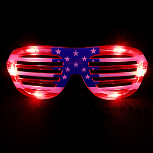 Jour de l'indépendance drapeau américain lunettes à LED 4 juillet fête nationale EyeShutter avec lumière clignotante LED rouge faveurs de fête - Product Image 5