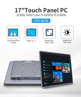 PC industriel à écran tactile capacitif multi-touch de 17 pouces, entièrement laminé, robuste, Intel Gen I5 4300U, 2 COM RS232/485 pour salle de contrôle