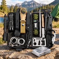 Kit de survie en plein air : boîte à outils, trousse de premiers secours, couverture d'urgence, boussole pour l'aventure, les voyages, la voiture et l'autonomie