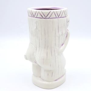 Copos de coquetel tropicais para bar havaiano personalizados de alta qualidade, caneca tiki engraçada de cerâmica branca e roxa para coçar a testa e o rabo grande - Product Image 4