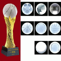 Coupe de football en gros Pujiang avec base en cristal noir ou texte personnalisé pour événements sportifs de football