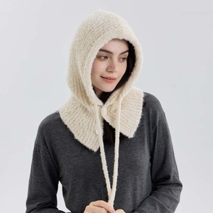 Chapeau en laine à cordon <span class=keywords><strong>de</strong></span> serrage tricoté Balaclava pour femmes Automne Hiver Chaud Respirant Imperméable <span class=keywords><strong>Masque</strong></span> d'oreille pour le <span class=keywords><strong>ski</strong></span> - Product Image 1