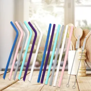 Wholesale Cute Wide Certification Silicone Reusable Big Drinking Straw ,Drinking Straw Case