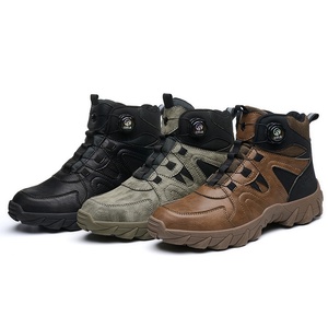 Chaussures <span class=keywords><strong>de</strong></span> sécurité montantes à embout d'acier anti-écrasement anti-perforation résistantes à l'usure, élégantes et protectrices pour le travail - Product Image 1
