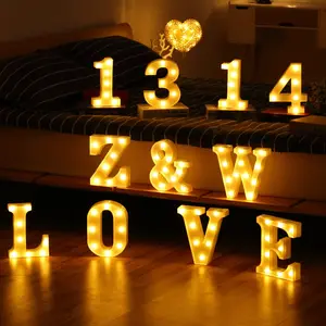 Lampes numériques LED en forme de chiffres, alimenté par pile, avec panneau, fonctionne avec télécommande, lettres lumineuses pour mariage, anniversaire, fête de noël