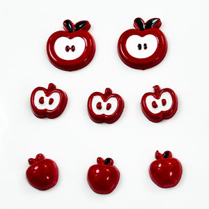 Adornos para el Cabello de Resina Plástica con Forma de Manzana, Lindos y de Dibujos Animados, Accesorios de Joyería DIY, Estilo Casual Multifuncional - Product Image 2