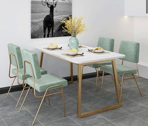 Mesa de Comedor y Sillas de Mármol de Estilo Nórdico Moderno, Mesa de Comedor Sencilla <span class=keywords><strong>para</strong></span> el Hogar, Mesa de Comedor <span class=keywords><strong>para</strong></span> <span class=keywords><strong>4</strong></span> <span class=keywords><strong>Personas</strong></span>, Mesa de Comedor <span class=keywords><strong>para</strong></span> Apartamentos Pequeños - Product Image 2
