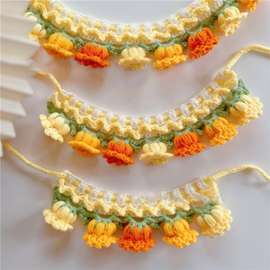 Baberos de punto con diseño de orquídea para mascotas, bufandas estilo gato y perro, collares, accesorios lindos para fotos - Product Image 3