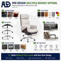 Chaise de bureau exécutive ergonomique en cuir chromé réglable sur mesure OEM avec mécanisme synchronisé pour usage domestique, bureau et hôtel