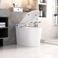 WC intelligent en céramique de haute qualité à poser au sol, avec télécommande, siège chauffant, double chasse d'eau, fonctionnement automatique, veilleuse, pour femmes