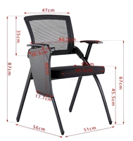 Chaise de bureau pour personnel, chaise d'ordinateur en maille de haute qualité, design pliable, minimaliste, respirante, pour la formation