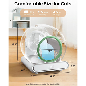 Litière Intelligente pour Chat de 65 L, Facile à Nettoyer, Contrôle du Sable Amovible, Vert, Haute Qualité, <span class=keywords><strong>Robot</strong></span> Litière Intelligent, Direct Usine - Product Image 4