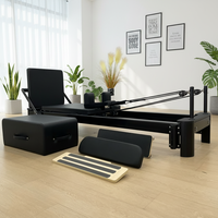 Machine de Pilates Reformer Classique Portable Professionnelle en Alliage d'Aluminium Blanc Réglable et Durable pour Studio de Pilates