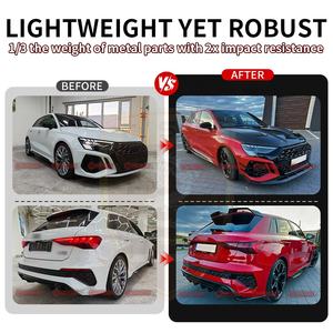 Meilleur <span class=keywords><strong>prix</strong></span> Mise à niveau en fibre de carbone vers le kit de carrosserie de style PAK pour <span class=keywords><strong>Audi</strong></span> <span class=keywords><strong>RS3</strong></span> Kit de carrosserie de capot moteur de jupe latérale de lèvre avant arrière - Product Image 4