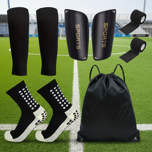 <span class=keywords><strong>Ensemble</strong></span> de football 5 pièces (tailles jeunes, adultes, enfants) pour <span class=keywords><strong>SHEIN</strong></span>, best-seller, chaussettes de football écologiques + manchons de jambe + protège-tibias - Product Image 2