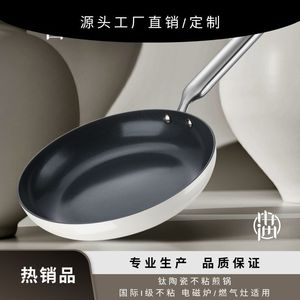 Titanium <b>Ceramic</b> Non-Stick Frying <b>Pan</b> 24Cm Round With Stainless Steel Handle For Household Cooking - Product Image 4
