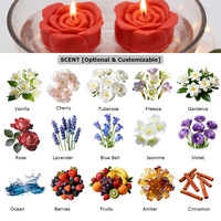 Lilin Aromaterapi Mawar Merah Buatan Tangan, Mengapung, Beraroma, Tanpa Asap, Sumbu Kapas, Lilin Mengapung Beraroma untuk Dekorasi