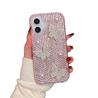 Coque de téléphone portable en diamant étincelant de luxe haut de gamme pour iPhone 17 16 Pro Max 15 14 13-Accessoire de luxe haut de gamme