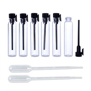 Bơm lại Mini rõ ràng nước hoa mẫu 1ml lọ thủy tinh parfum kiểm tra chai với nhựa đen rõ ràng chèn cắm - Product Image 2