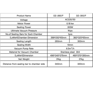 เครื่องซีลสูญญากาศไฟฟ้าอัตโนมัติแบบห้องเดียว รุ่น DZ-300/F รองรับไฟ 380V ใช้งานง่าย สำหรับซีลอาหาร เนื้อสัตว์ ผลไม้ กระดาษ แก้ว รับประกัน 1 ปี - Product Image 2