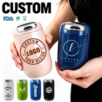 Mug à café personnalisé avec logo, 12 oz, en acier inoxydable, isolé, à double paroi, sous vide, pour le camping, les voyages, la consommation d'eau pour adultes