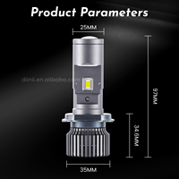 Lente de Faro LED T1-H4 Superbrillante de Aluminio Mini H4 100W 10000LM, Bombilla LED Bi-LED para Motocicleta, Resistente al Agua IP-67