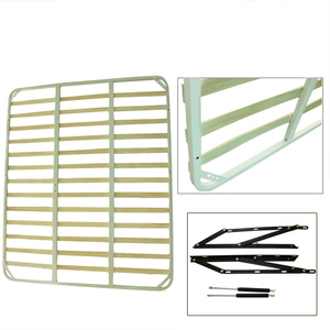 WISNTAR 침실용 원목 슬랫 침대 금속 프레임 다리 포함 싱글/퀸/풀/킹 사이즈 - Product Image 3