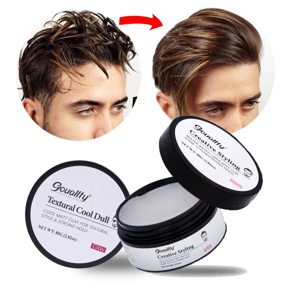 Ustom-pomada de onda de pelo natural para hombres, pomada de cera para el cabello, 360 ondas