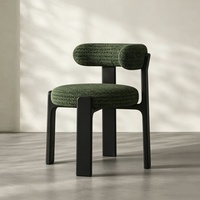 Chaise de salle à manger moderne rembourrée en tissu avec pieds en métal, chaise de loisirs à dossier pour usage domestique et commercial