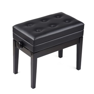 Banco de <span class=keywords><strong>Piano</strong></span> Ajustable de Madera con Cojín Acolchado y Almacenamiento para Partituras, Color Negro - Product Image 5