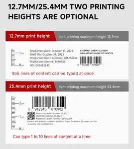 Industriale TIJ stampante a getto d'inchiostro QR codice Batch Number stampatrice a getto d'inchiostro per bottiglia filo cavo