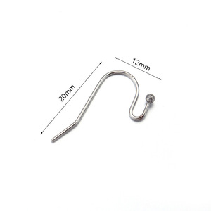 Ganchos para pendientes de acero inoxidable 304 con cuentas, ganchos de bola para la fabricación de pendientes DIY, accesorios de joyería - Product Image 2