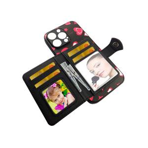 Alta calidad Tpu + Pc + Pu personalizado bolsas <span class=keywords><strong>y</strong></span> estuches para teléfonos móviles para <span class=keywords><strong>Iphone</strong></span> 15 <span class=keywords><strong>14</strong></span> <span class=keywords><strong>13</strong></span> <span class=keywords><strong>Pro</strong></span> <span class=keywords><strong>Max</strong></span> con tapa la bolsa de la tarjeta izquierda <span class=keywords><strong>y</strong></span> derecha - Product Image 3